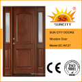 Puerta de madera maciza interior de diseño clásico con ventana (SC-W127)